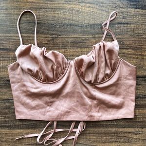 Underwire Satin Crop Top